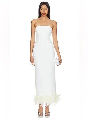 Miscreants Frannie Dress Strapless Feather Hem US 8 NEW